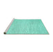 Sideview of Machine Washable Abstract Turquoise Contemporary Area Rugs, wshcon1743turq