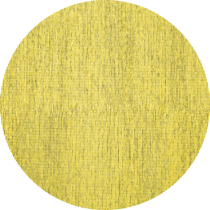 Round Abstract Yellow Contemporary Rug, con1743yw