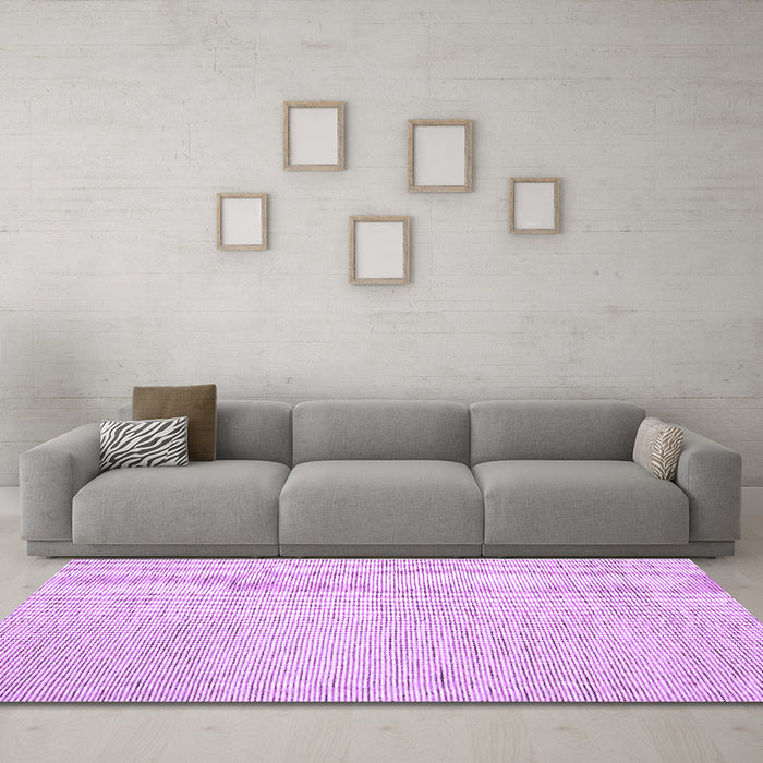 Machine Washable Abstract Purple Contemporary Area Rugs in a Living Room, wshcon1743pur