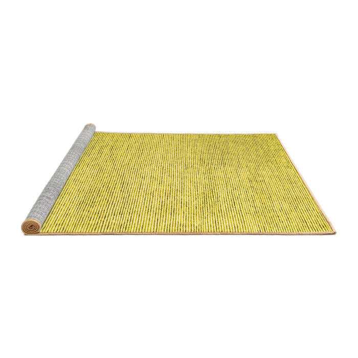 Sideview of Machine Washable Abstract Yellow Contemporary Rug, wshcon1743yw