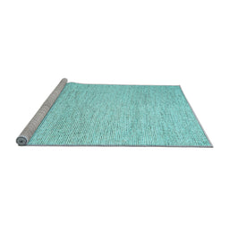 Sideview of Machine Washable Abstract Light Blue Contemporary Rug, wshcon1743lblu