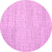 Round Abstract Pink Contemporary Rug, con1743pnk