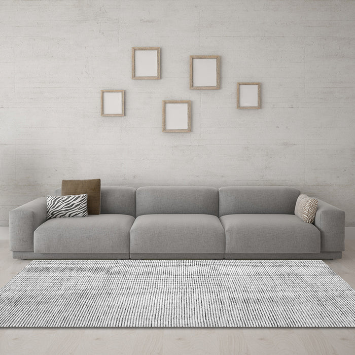 Machine Washable Abstract Gray Contemporary Rug in a Living Room,, wshcon1743gry