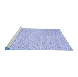 Sideview of Machine Washable Abstract Blue Contemporary Rug, wshcon1743blu