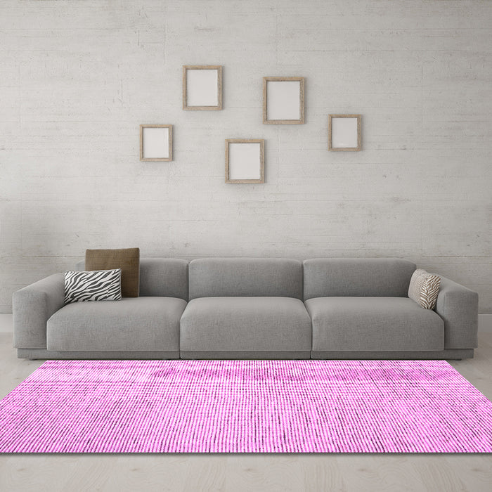 Machine Washable Abstract Pink Contemporary Rug in a Living Room, wshcon1743pnk
