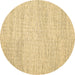 Round Abstract Brown Contemporary Rug, con1743brn