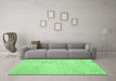 Machine Washable Abstract Green Contemporary Area Rugs in a Living Room,, wshcon1743grn