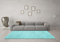 Machine Washable Abstract Light Blue Contemporary Rug, wshcon1743lblu