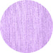 Round Abstract Purple Contemporary Rug, con1744pur