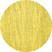 Round Abstract Yellow Contemporary Rug, con1744yw