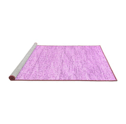 Sideview of Machine Washable Abstract Pink Contemporary Rug, wshcon1744pnk