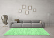 Machine Washable Abstract Emerald Green Contemporary Area Rugs in a Living Room,, wshcon1744emgrn