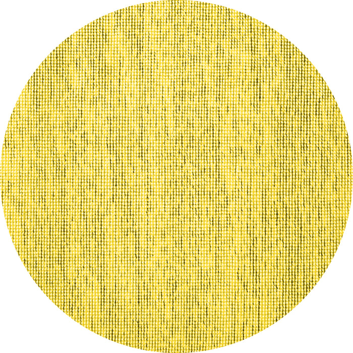 Round Machine Washable Abstract Yellow Contemporary Rug, wshcon1744yw