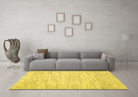 Machine Washable Abstract Yellow Contemporary Rug, wshcon1744yw