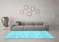 Machine Washable Abstract Light Blue Contemporary Rug, wshcon1744lblu