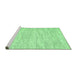 Sideview of Machine Washable Abstract Emerald Green Contemporary Area Rugs, wshcon1744emgrn