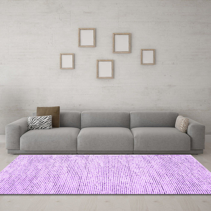 Machine Washable Abstract Purple Contemporary Area Rugs in a Living Room, wshcon1744pur