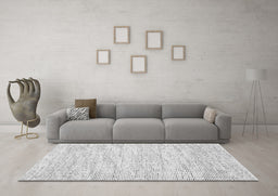 Machine Washable Abstract Gray Contemporary Rug in a Living Room,, wshcon1744gry