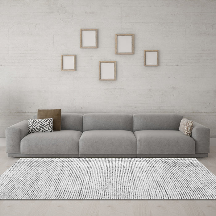 Machine Washable Abstract Gray Contemporary Rug in a Living Room,, wshcon1744gry