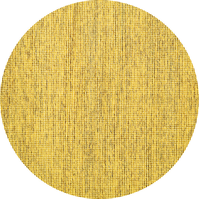 Round Abstract Yellow Contemporary Rug, con1745yw