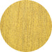 Round Abstract Yellow Contemporary Rug, con1745yw