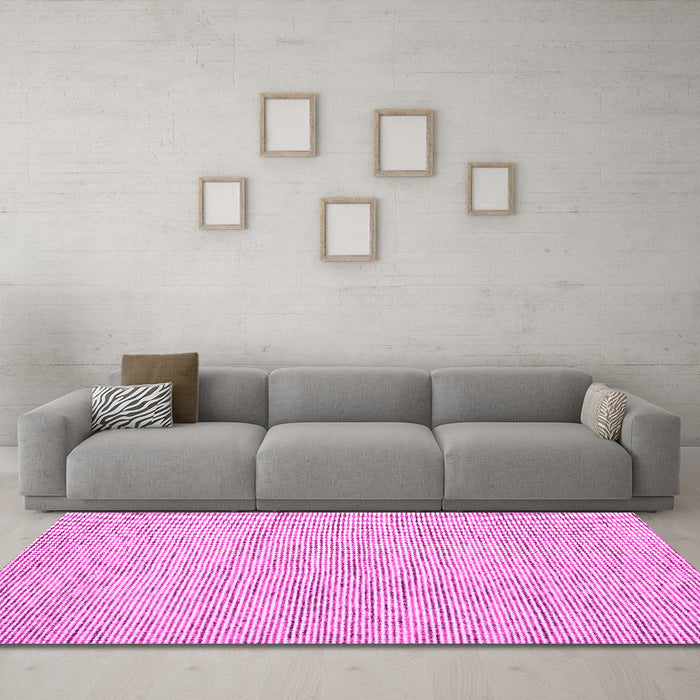 Machine Washable Abstract Pink Contemporary Rug in a Living Room, wshcon1745pnk