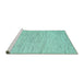 Sideview of Machine Washable Abstract Turquoise Contemporary Area Rugs, wshcon1745turq