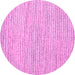 Round Machine Washable Abstract Pink Contemporary Rug, wshcon1745pnk