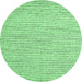 Round Abstract Emerald Green Contemporary Rug, con1745emgrn