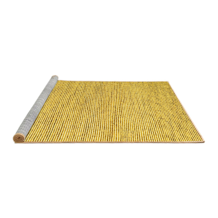 Sideview of Machine Washable Abstract Yellow Contemporary Rug, wshcon1745yw