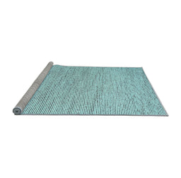Sideview of Machine Washable Abstract Light Blue Contemporary Rug, wshcon1745lblu