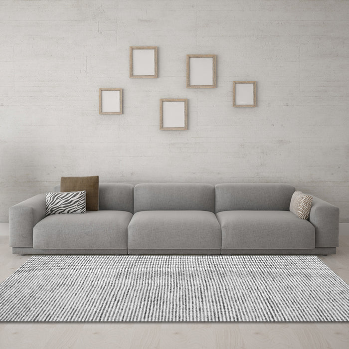 Machine Washable Abstract Gray Contemporary Rug in a Living Room,, wshcon1745gry