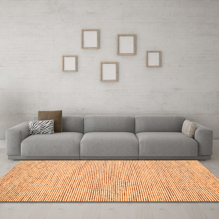Machine Washable Abstract Orange Contemporary Area Rugs in a Living Room, wshcon1745org