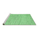 Sideview of Machine Washable Abstract Emerald Green Contemporary Area Rugs, wshcon1745emgrn