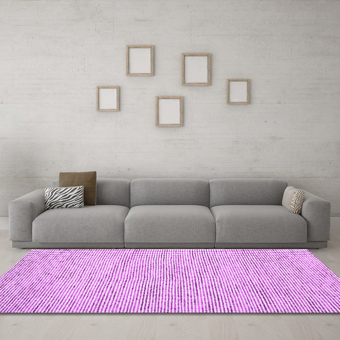 Machine Washable Abstract Purple Contemporary Area Rugs in a Living Room, wshcon1745pur