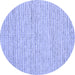 Round Abstract Blue Contemporary Rug, con1746blu