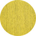 Round Machine Washable Abstract Yellow Contemporary Rug, wshcon1746yw