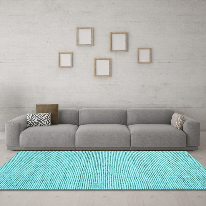 Machine Washable Abstract Light Blue Contemporary Rug in a Living Room, wshcon1746lblu