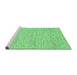 Sideview of Machine Washable Abstract Emerald Green Contemporary Area Rugs, wshcon1746emgrn