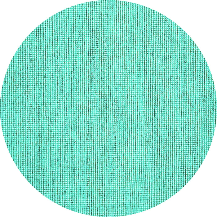 Round Abstract Turquoise Contemporary Rug, con1746turq