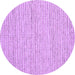 Round Machine Washable Abstract Purple Contemporary Area Rugs, wshcon1746pur