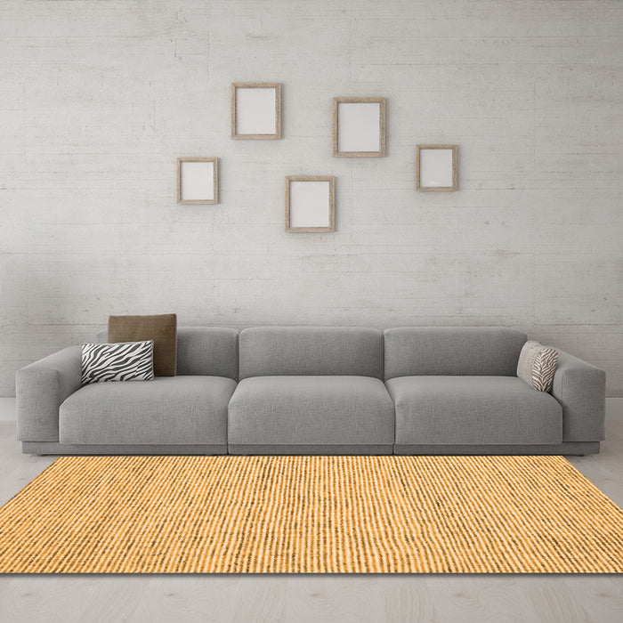 Machine Washable Abstract Orange Contemporary Area Rugs in a Living Room, wshcon1746org