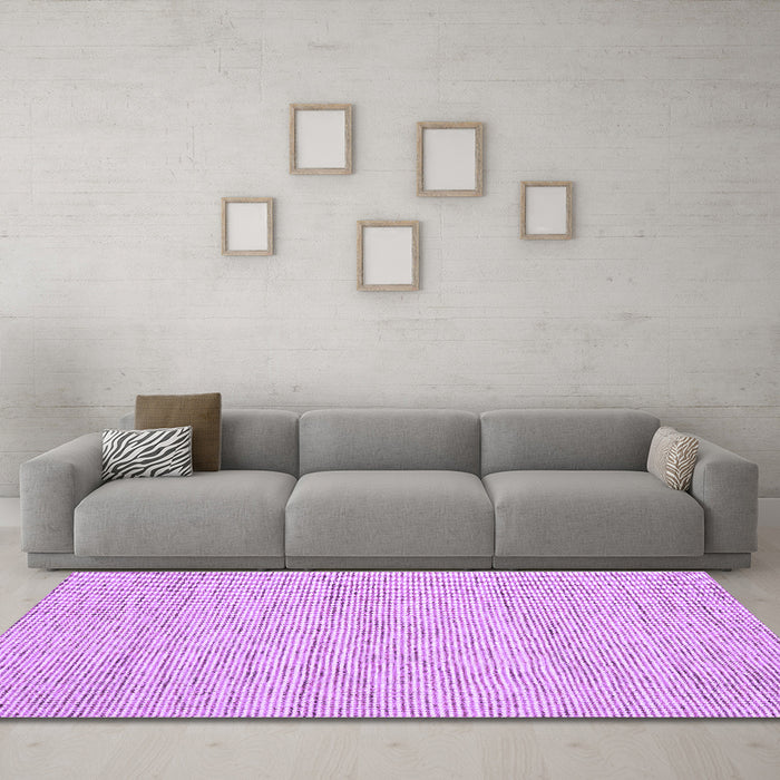 Machine Washable Abstract Purple Contemporary Area Rugs in a Living Room, wshcon1746pur