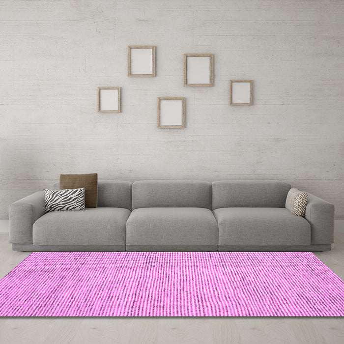 Machine Washable Abstract Pink Contemporary Rug in a Living Room, wshcon1746pnk