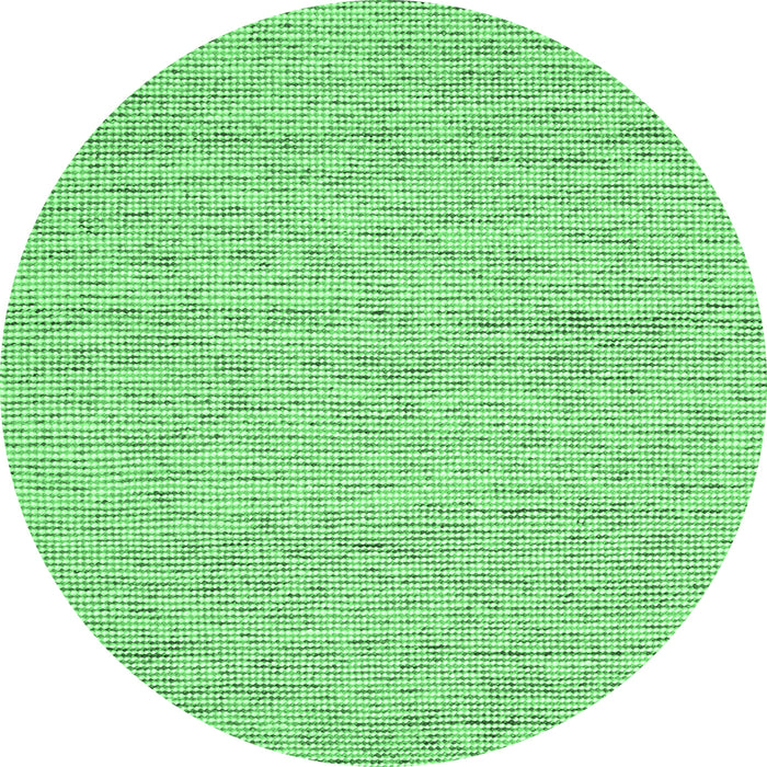 Round Machine Washable Abstract Emerald Green Contemporary Area Rugs, wshcon1746emgrn
