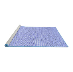 Sideview of Machine Washable Abstract Blue Contemporary Rug, wshcon1746blu