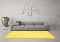 Machine Washable Solid Yellow Modern Rug, wshcon1747yw