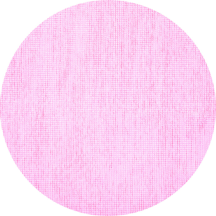 Round Machine Washable Solid Pink Modern Rug, wshcon1747pnk