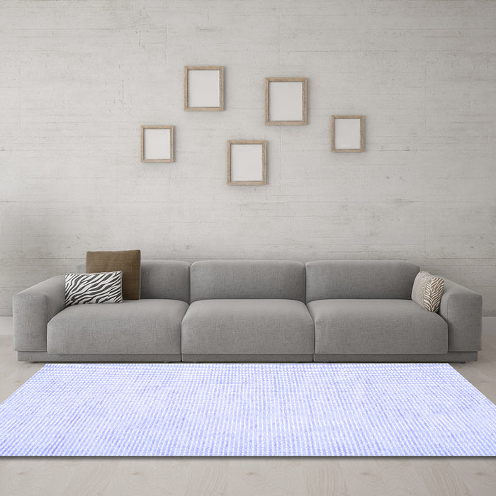 Machine Washable Solid Blue Modern Rug in a Living Room, wshcon1747blu