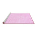 Sideview of Machine Washable Solid Pink Modern Rug, wshcon1747pnk